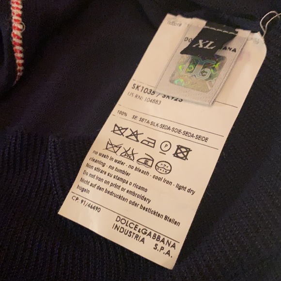 D&G by Dolce&Gabbana nautical navy sweater Sz. XL - Picture 11 of 12